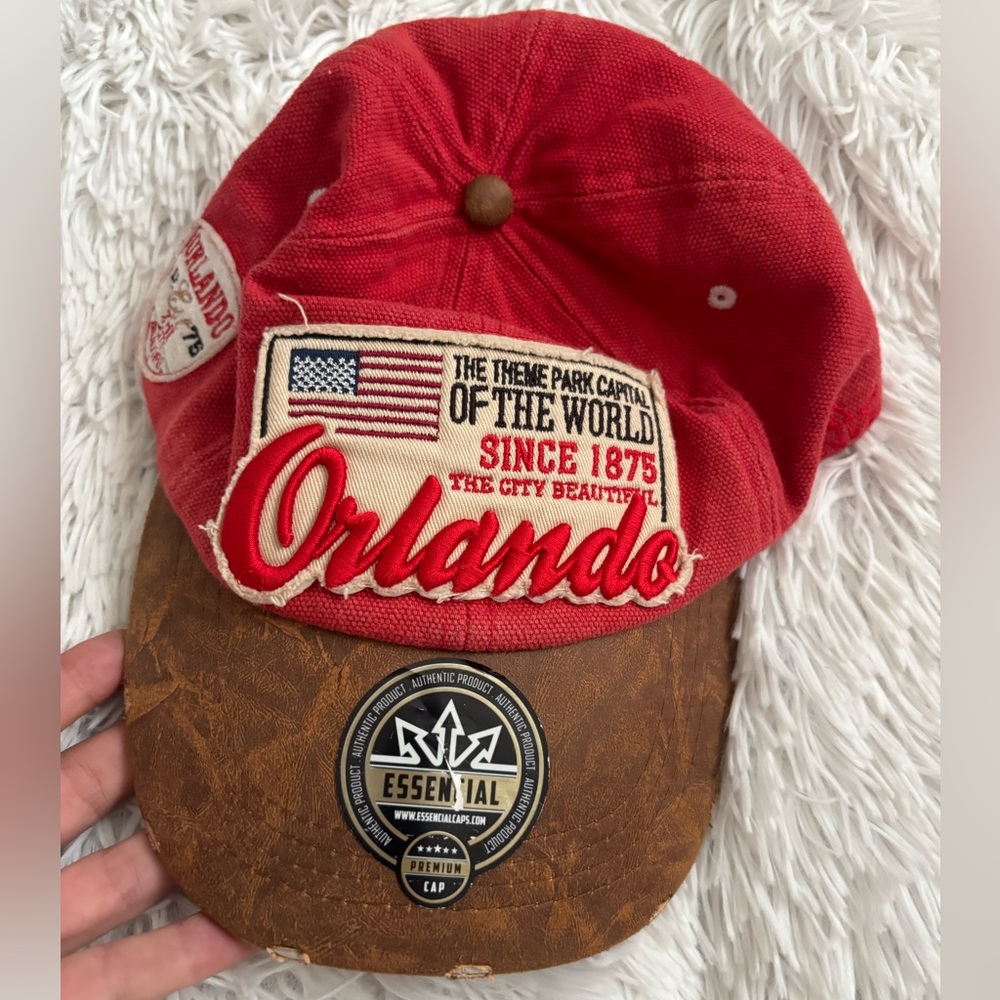 Essentials Red and Brown Orlando Cap